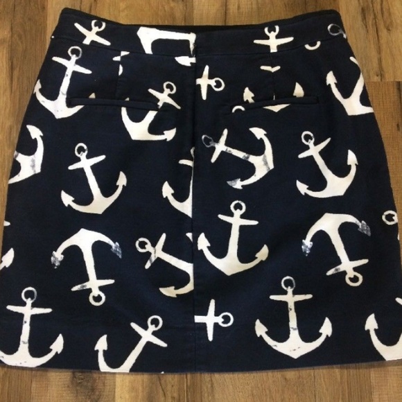 J.Crew Postage Stamp Navy Blue Anchor Skirt Size 4 - Picture 4 of 4